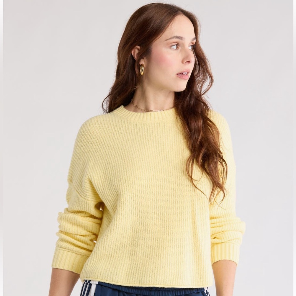 Abound Soft Yellow Crew Neck Sweater